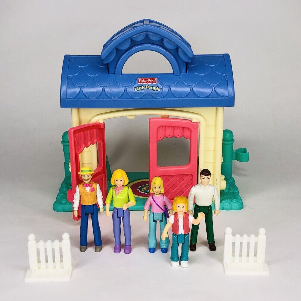 8 pcs 2002 Fisher Price Mattel Little People Family Dollhouse Toy Pretend Play